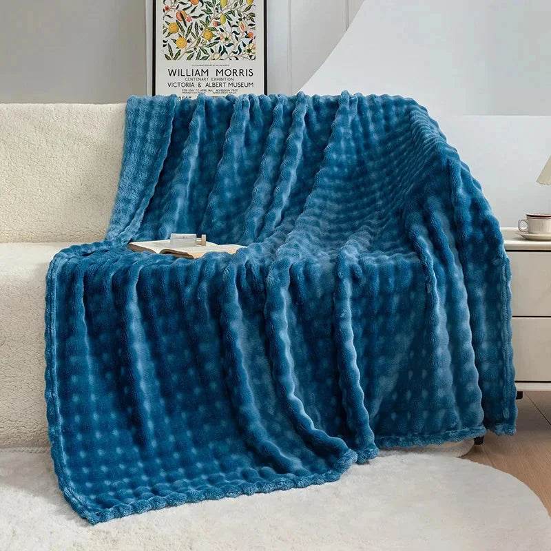 Flannel Fleece Blanket Adult Children Soft Warm Throw Blanket Bed Covers Simple Solid Color Sofa Breathable Bedspreads - Sleep Galleria