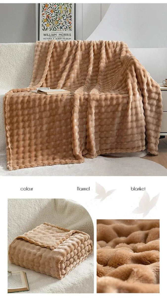 Flannel Fleece Blanket Adult Children Soft Warm Throw Blanket Bed Covers Simple Solid Color Sofa Breathable Bedspreads - Sleep Galleria