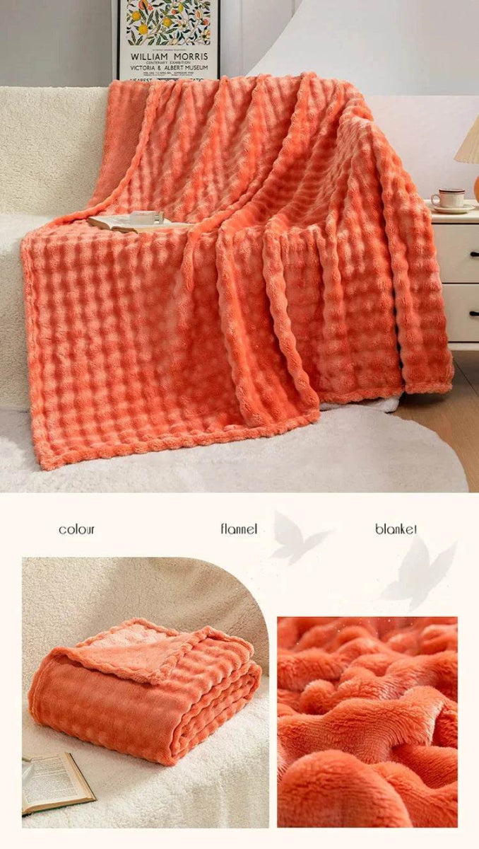 Flannel Fleece Blanket Adult Children Soft Warm Throw Blanket Bed Covers Simple Solid Color Sofa Breathable Bedspreads - Sleep Galleria