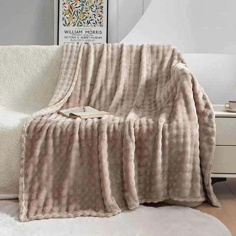Flannel Fleece Blanket Adult Children Soft Warm Throw Blanket Bed Covers Simple Solid Color Sofa Breathable Bedspreads - Sleep Galleria