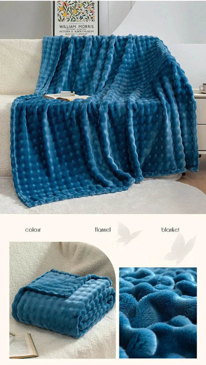 Flannel Fleece Blanket Adult Children Soft Warm Throw Blanket Bed Covers Simple Solid Color Sofa Breathable Bedspreads - Sleep Galleria