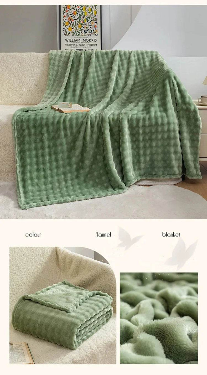 Flannel Fleece Blanket Adult Children Soft Warm Throw Blanket Bed Covers Simple Solid Color Sofa Breathable Bedspreads - Sleep Galleria