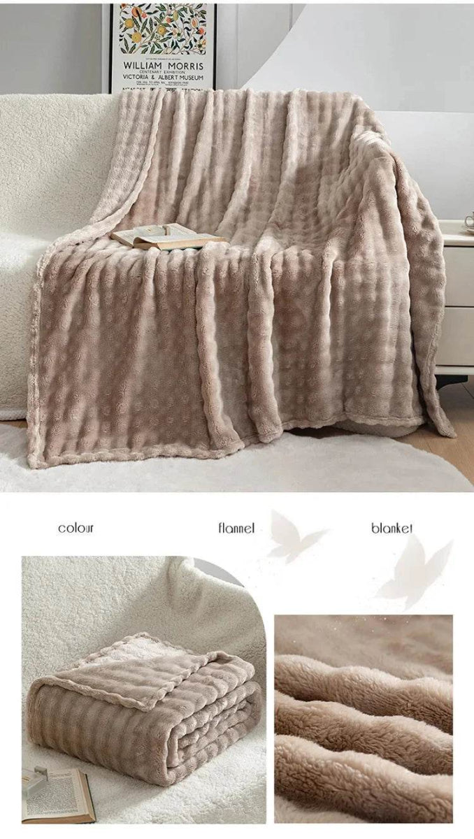 Flannel Fleece Blanket Adult Children Soft Warm Throw Blanket Bed Covers Simple Solid Color Sofa Breathable Bedspreads - Sleep Galleria