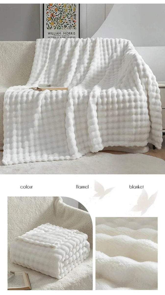 Flannel Fleece Blanket Adult Children Soft Warm Throw Blanket Bed Covers Simple Solid Color Sofa Breathable Bedspreads - Sleep Galleria