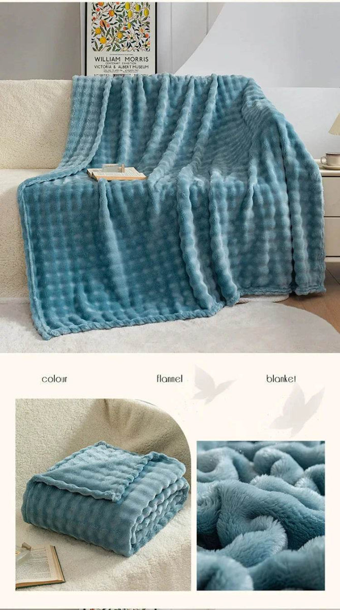 Flannel Fleece Blanket Adult Children Soft Warm Throw Blanket Bed Covers Simple Solid Color Sofa Breathable Bedspreads - Sleep Galleria