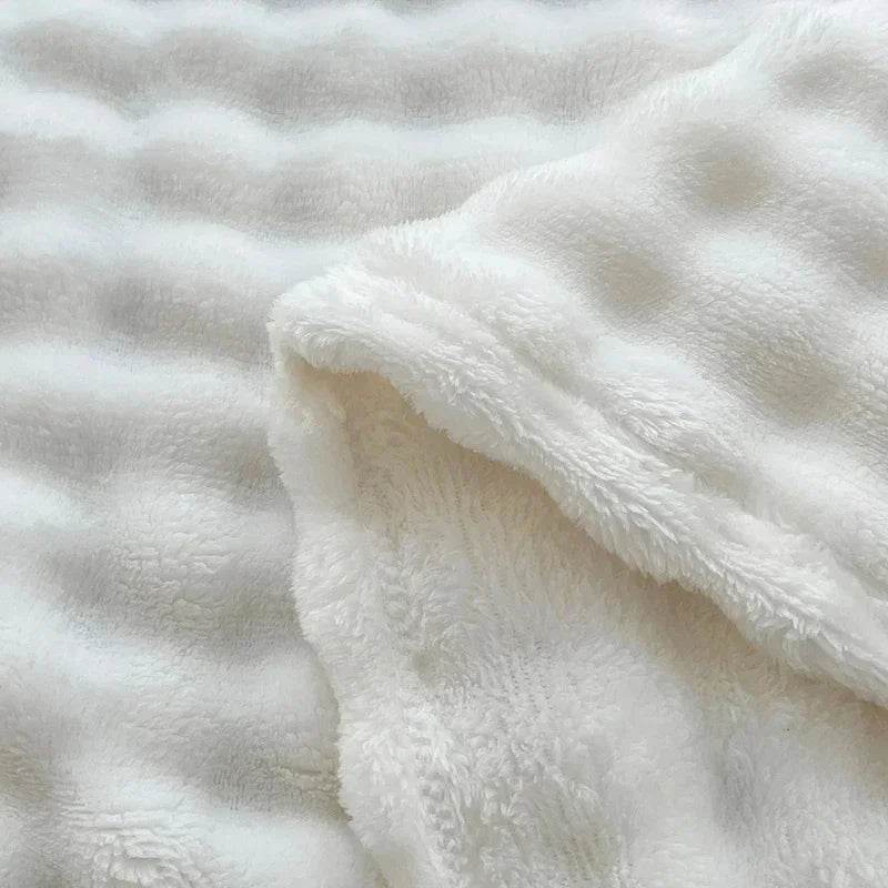 Flannel Fleece Blanket Adult Children Soft Warm Throw Blanket Bed Covers Simple Solid Color Sofa Breathable Bedspreads - Sleep Galleria