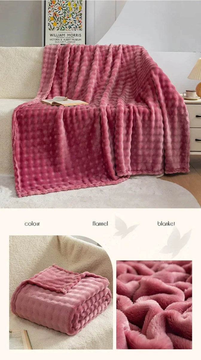 Flannel Fleece Blanket Adult Children Soft Warm Throw Blanket Bed Covers Simple Solid Color Sofa Breathable Bedspreads - Sleep Galleria