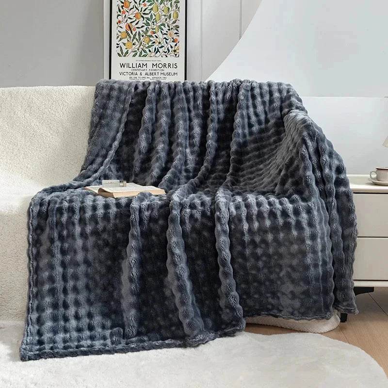 Flannel Fleece Blanket Adult Children Soft Warm Throw Blanket Bed Covers Simple Solid Color Sofa Breathable Bedspreads - Sleep Galleria