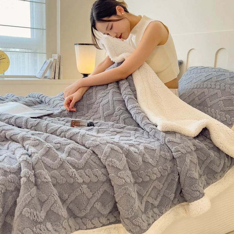 Fleece Blanket Super Soft Cozy Throw Blankek Lightweight Fuzzy Textured Flaneel Blanket Warm Plush Throws for Couch Soft Bed - Sleep Galleria