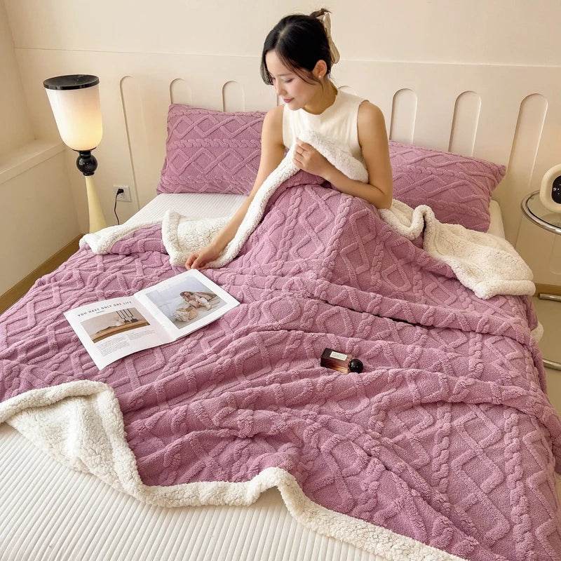 Fleece Blanket Super Soft Cozy Throw Blankek Lightweight Fuzzy Textured Flaneel Blanket Warm Plush Throws for Couch Soft Bed - Sleep Galleria
