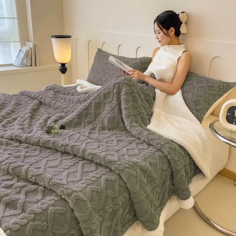 Fleece Blanket Super Soft Cozy Throw Blankek Lightweight Fuzzy Textured Flaneel Blanket Warm Plush Throws for Couch Soft Bed - Sleep Galleria