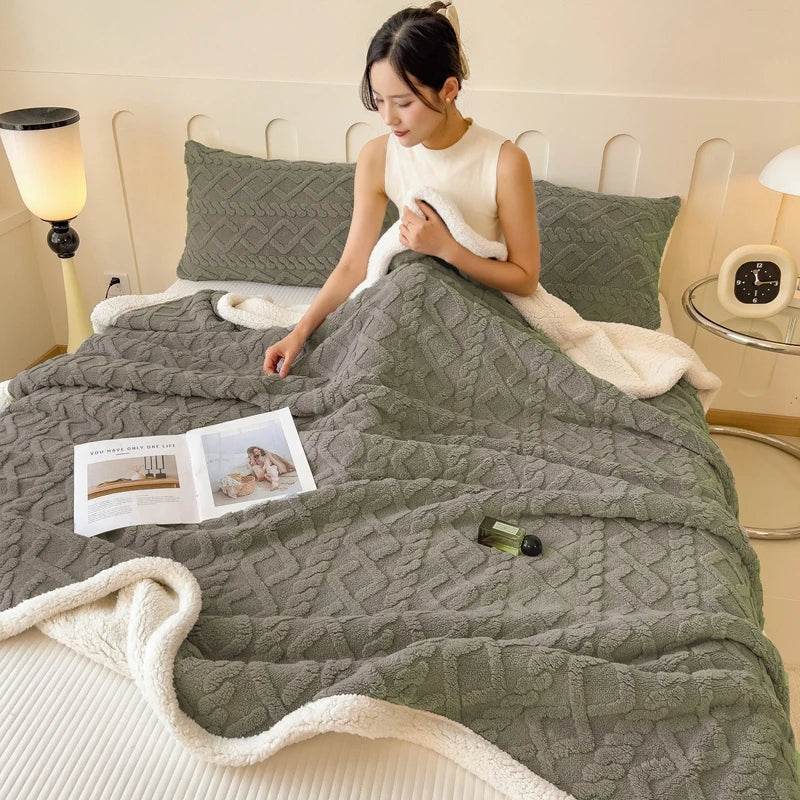 Fleece Blanket Super Soft Cozy Throw Blankek Lightweight Fuzzy Textured Flaneel Blanket Warm Plush Throws for Couch Soft Bed - Sleep Galleria