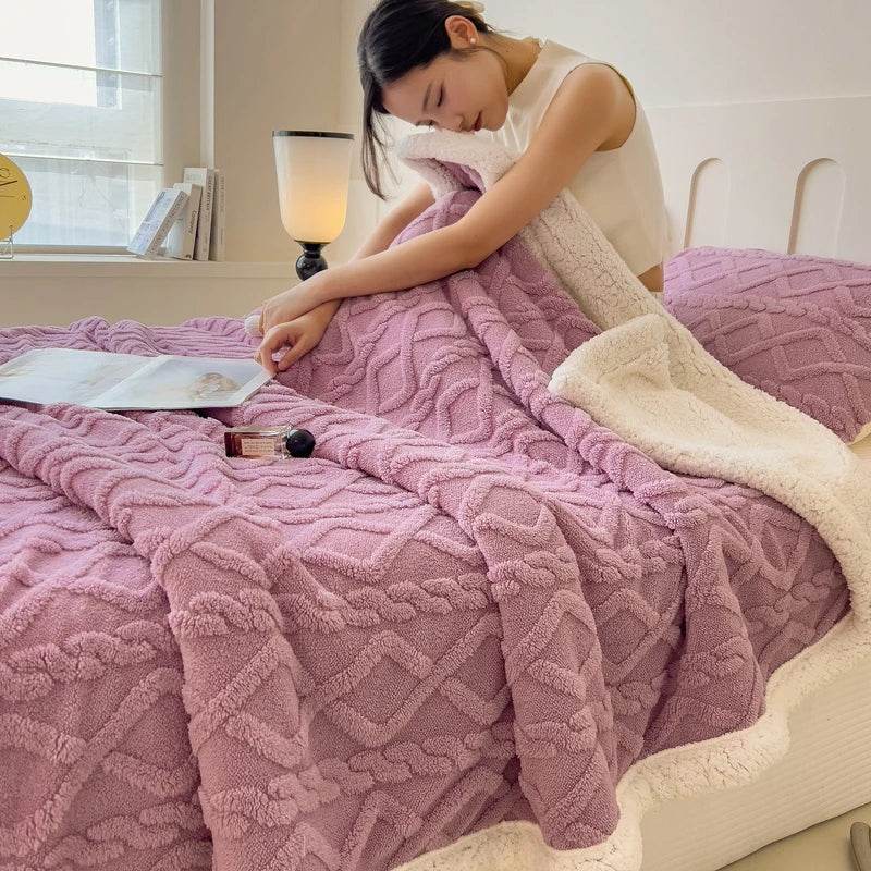 Fleece Blanket Super Soft Cozy Throw Blankek Lightweight Fuzzy Textured Flaneel Blanket Warm Plush Throws for Couch Soft Bed - Sleep Galleria