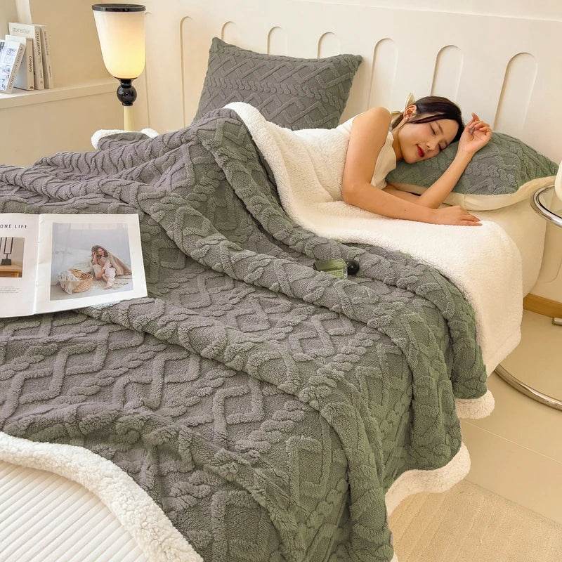 Fleece Blanket Super Soft Cozy Throw Blankek Lightweight Fuzzy Textured Flaneel Blanket Warm Plush Throws for Couch Soft Bed - Sleep Galleria