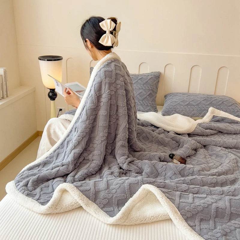 Fleece Blanket Super Soft Cozy Throw Blankek Lightweight Fuzzy Textured Flaneel Blanket Warm Plush Throws for Couch Soft Bed - Sleep Galleria