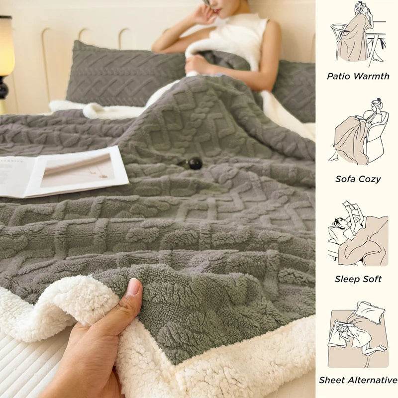 Fleece Blanket Super Soft Cozy Throw Blankek Lightweight Fuzzy Textured Flaneel Blanket Warm Plush Throws for Couch Soft Bed - Sleep Galleria
