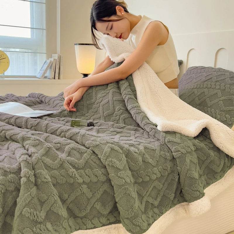 Fleece Blanket Super Soft Cozy Throw Blankek Lightweight Fuzzy Textured Flaneel Blanket Warm Plush Throws for Couch Soft Bed - Sleep Galleria