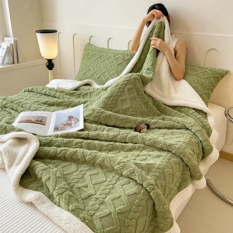 Fleece Blanket Super Soft Cozy Throw Blankek Lightweight Fuzzy Textured Flaneel Blanket Warm Plush Throws for Couch Soft Bed - Sleep Galleria