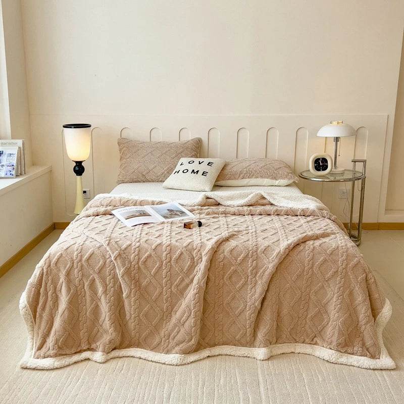 Fleece Blanket Super Soft Cozy Throw Blankek Lightweight Fuzzy Textured Flaneel Blanket Warm Plush Throws for Couch Soft Bed - Sleep Galleria
