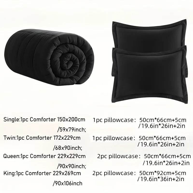 Full Size Bed Comforter Set Soft Breathable All Seasons Bedding with 2/3 pcs,1 Comforter And 1/2 Pillow Shams Machine Washable - Sleep Galleria