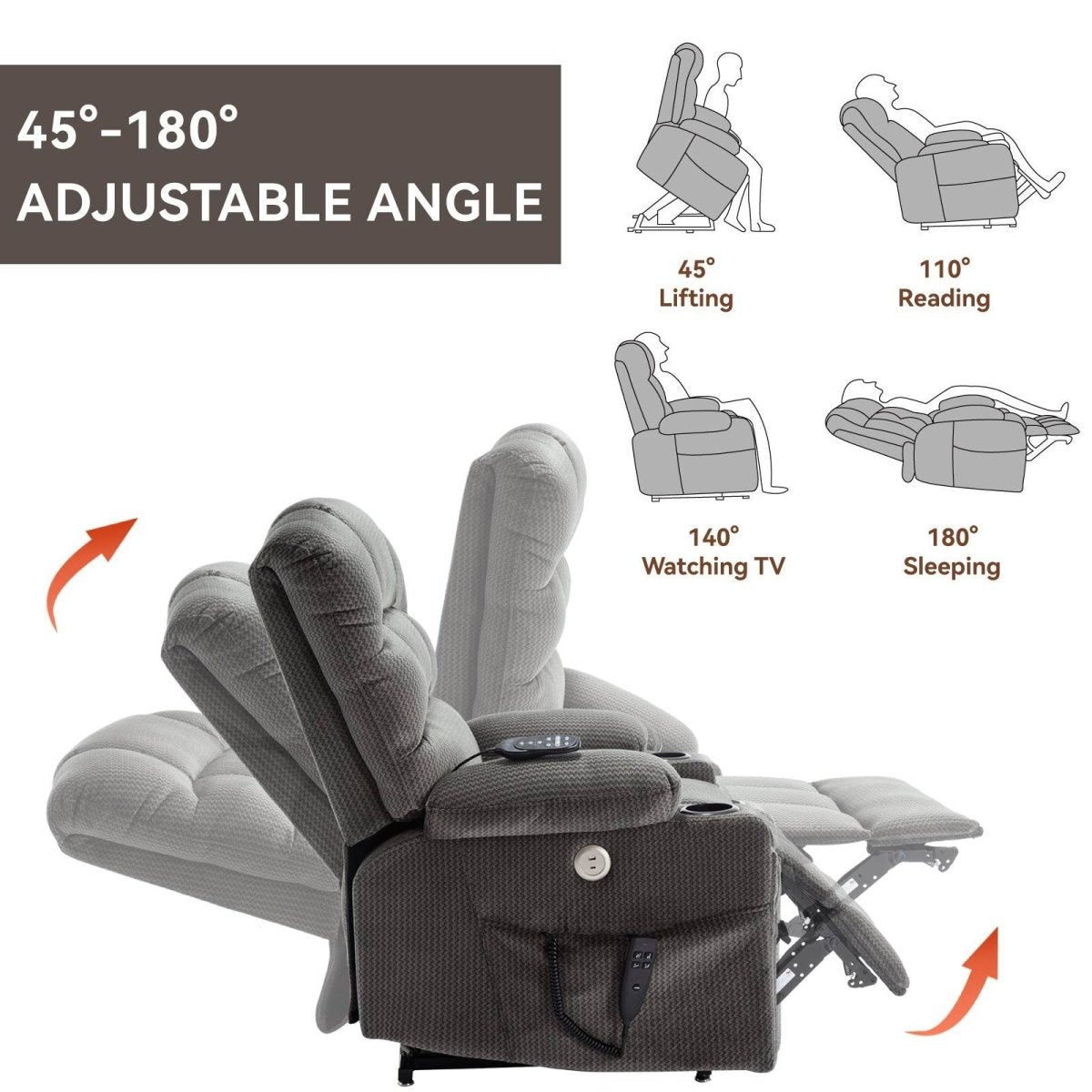 Grey Dual Motor Infinite Position Up to 350 LBS - Sleep Galleria