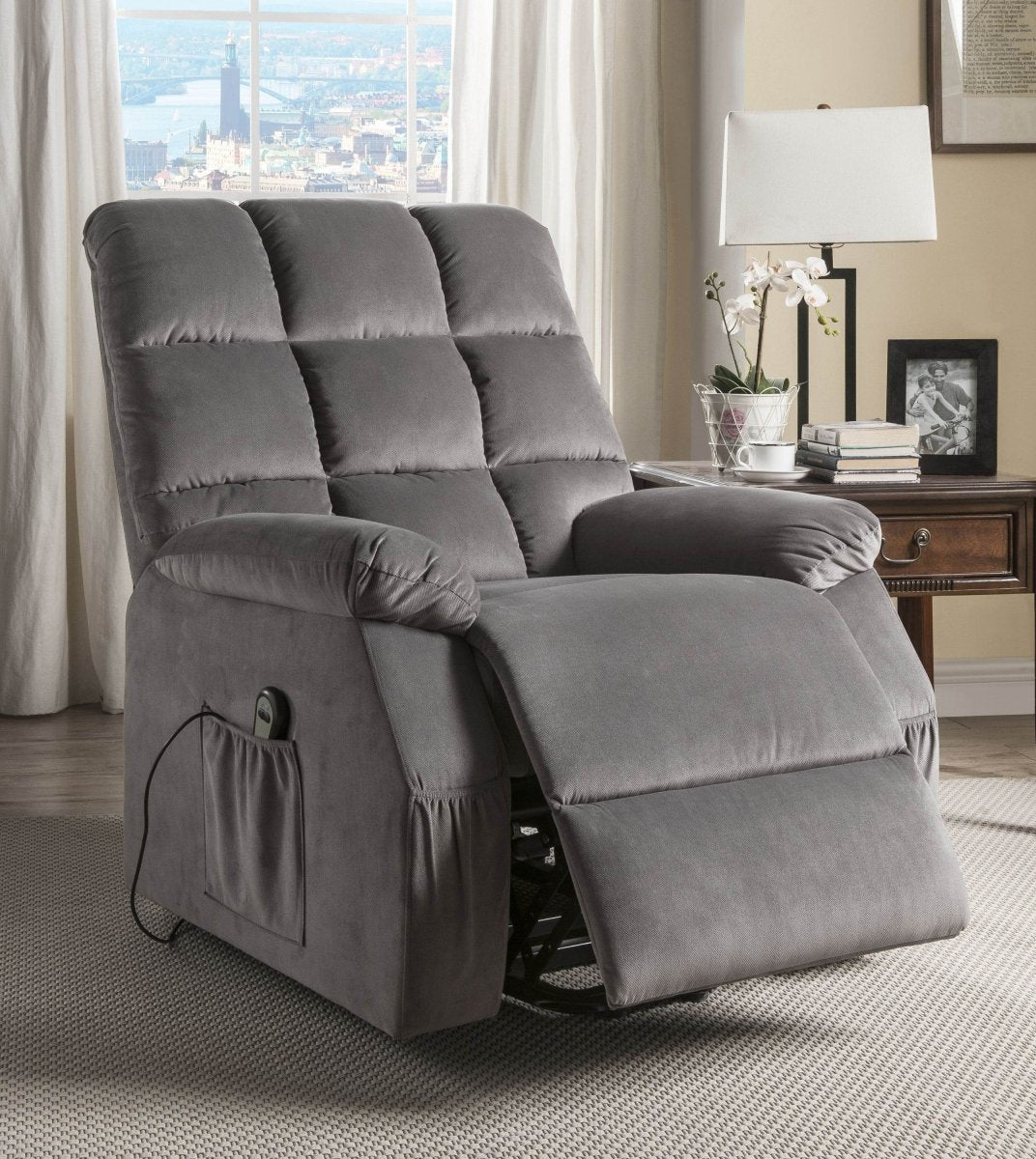 Grey Power Lift Recliner with Massage - Sleep Galleria