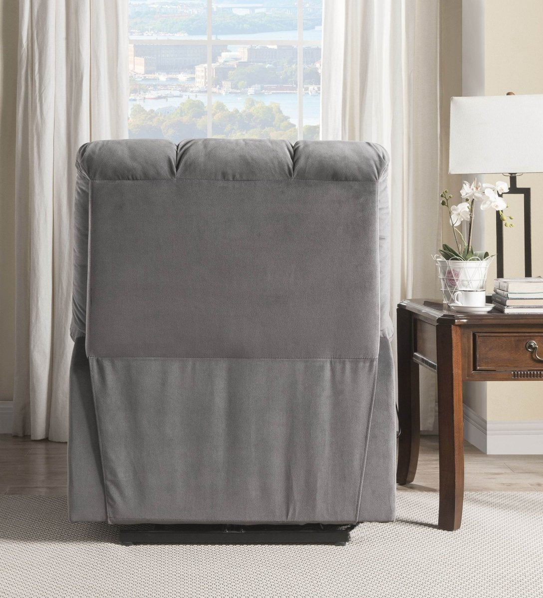 Grey Power Lift Recliner with Massage - Sleep Galleria