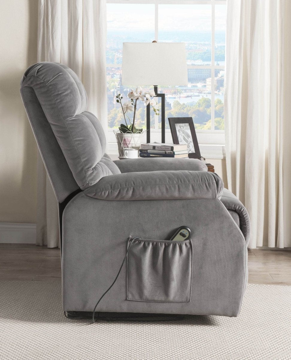 Grey Power Lift Recliner with Massage - Sleep Galleria