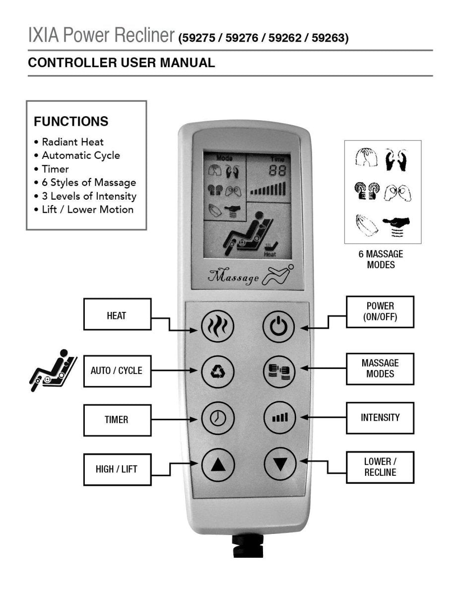 Grey Power Lift Recliner with Massage - Sleep Galleria