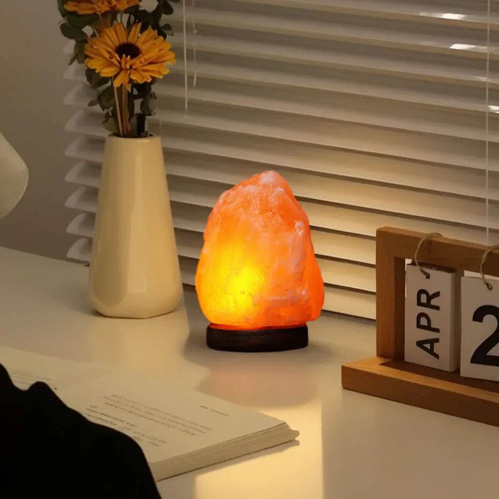 Himalayan Crystal Salt Rock Lamp with Base - Sleep Galleria