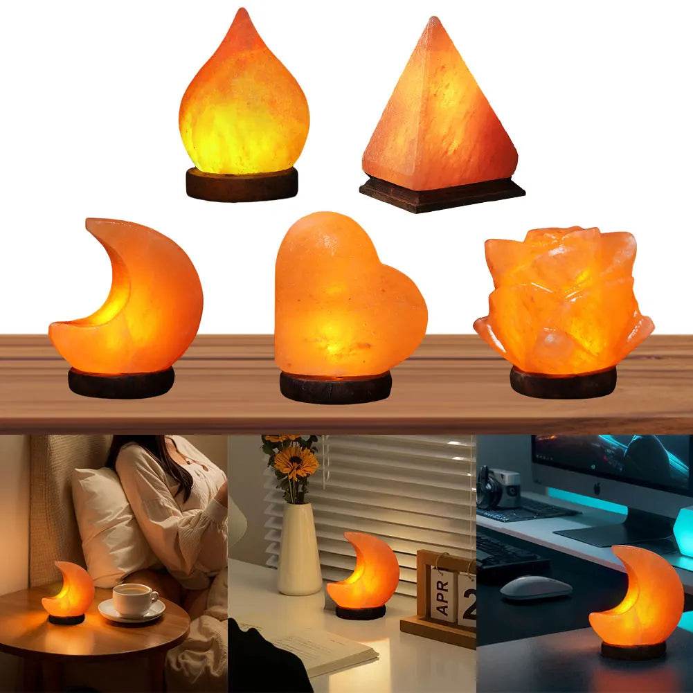 Himalayan Crystal Salt Rock Lamp with Base - Sleep Galleria