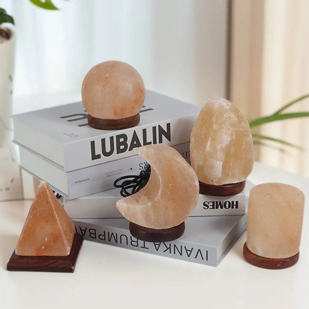 Himalayan Salt Lamp LED Night Light with Base Crystal Salt Rock Lamp LED Atmosphere Lamp Home Bedroom Decoration - Sleep Galleria