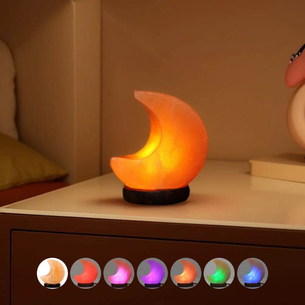 Himalayan Salt Lamp LED Night Light with Base Crystal Salt Rock Lamp LED Atmosphere Lamp Home Bedroom Decoration - Sleep Galleria