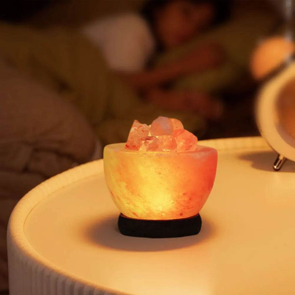 Himalayan Salt Lamp LED Night Light with Base Crystal Salt Rock Lamp LED Atmosphere Lamp Home Bedroom Decoration - Sleep Galleria