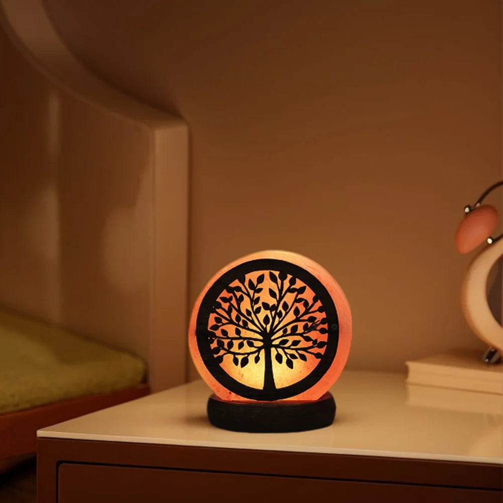 Himalayan Salt Lamp LED Night Light with Base Crystal Salt Rock Lamp LED Atmosphere Lamp Home Bedroom Decoration - Sleep Galleria