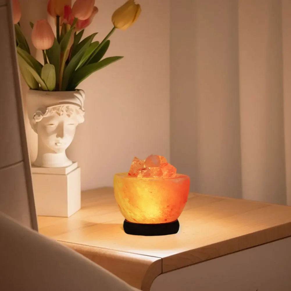 Himalayan Salt Lamp LED Night Light with Base Crystal Salt Rock Lamp LED Atmosphere Lamp Home Bedroom Decoration - Sleep Galleria