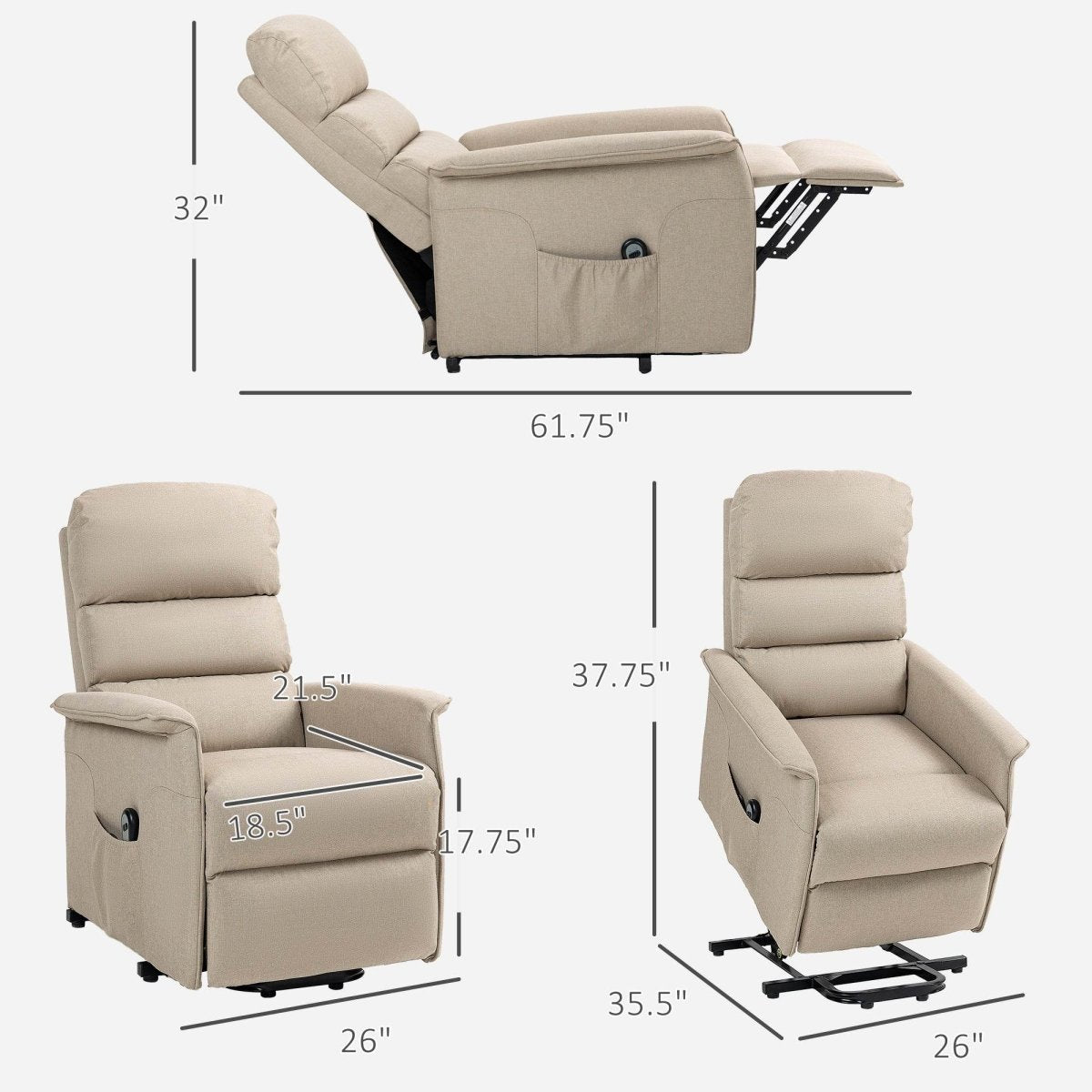 HOMCOM Power Lift Recliner Chair - Sleep Galleria
