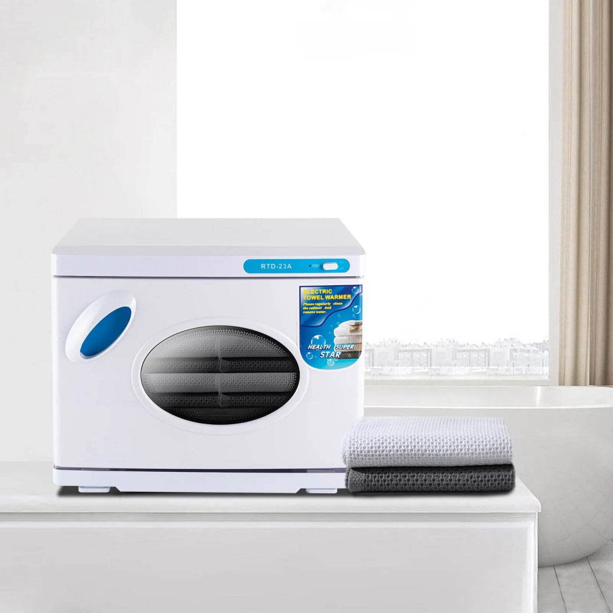 Hot Towel Warmer, Professional 23L Large Capacity Hot Towel Cabinet with See-Through Window (White) - Sleep Galleria