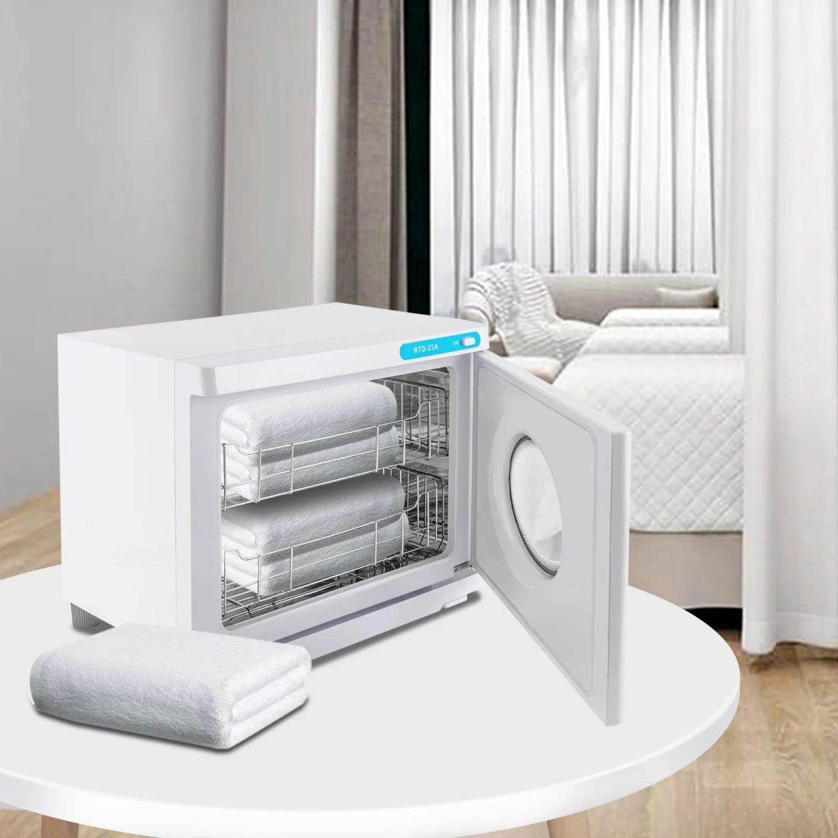 Hot Towel Warmer, Professional 23L Large Capacity Hot Towel Cabinet with See-Through Window (White) - Sleep Galleria