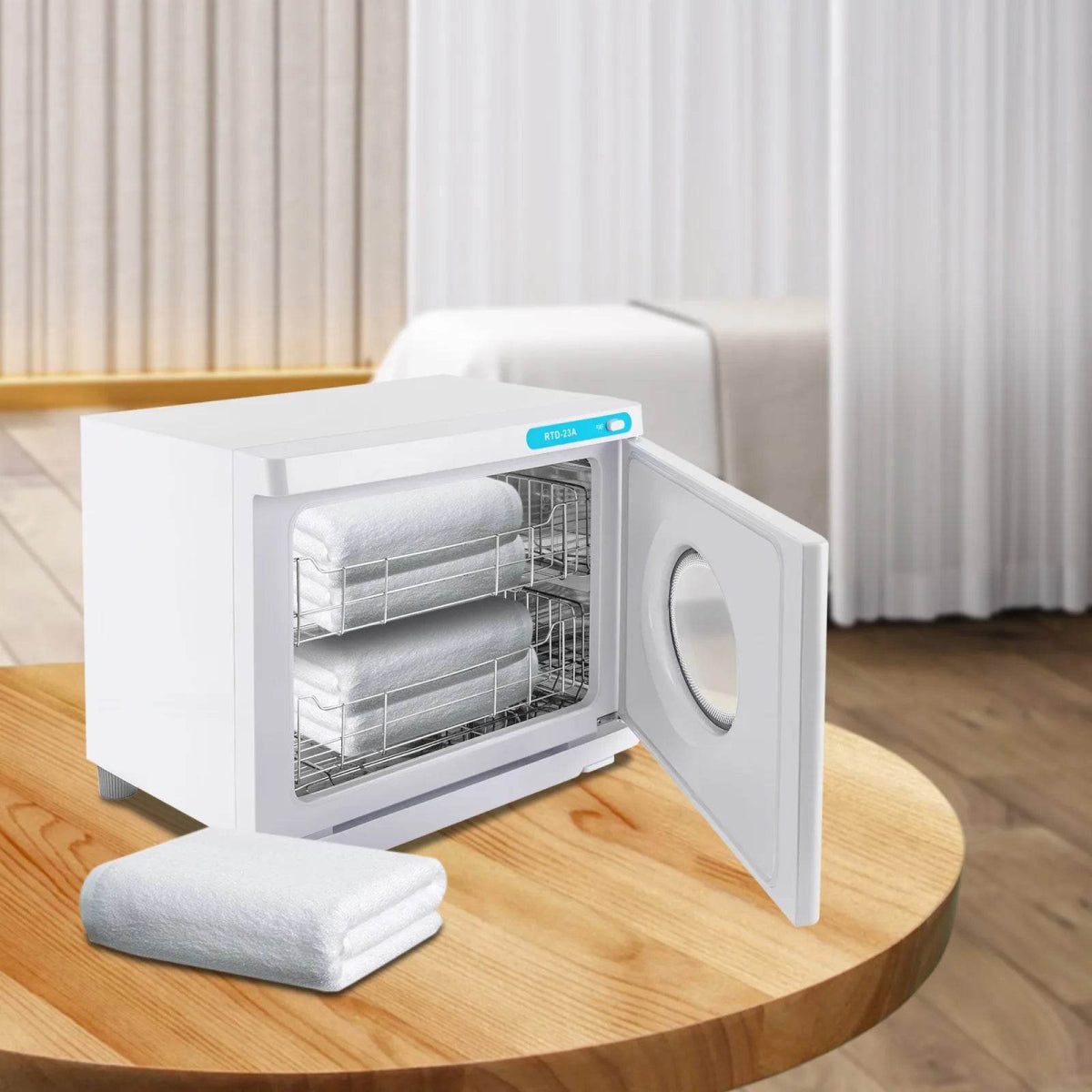 Hot Towel Warmer, Professional 23L Large Capacity Hot Towel Cabinet with See-Through Window (White) - Sleep Galleria