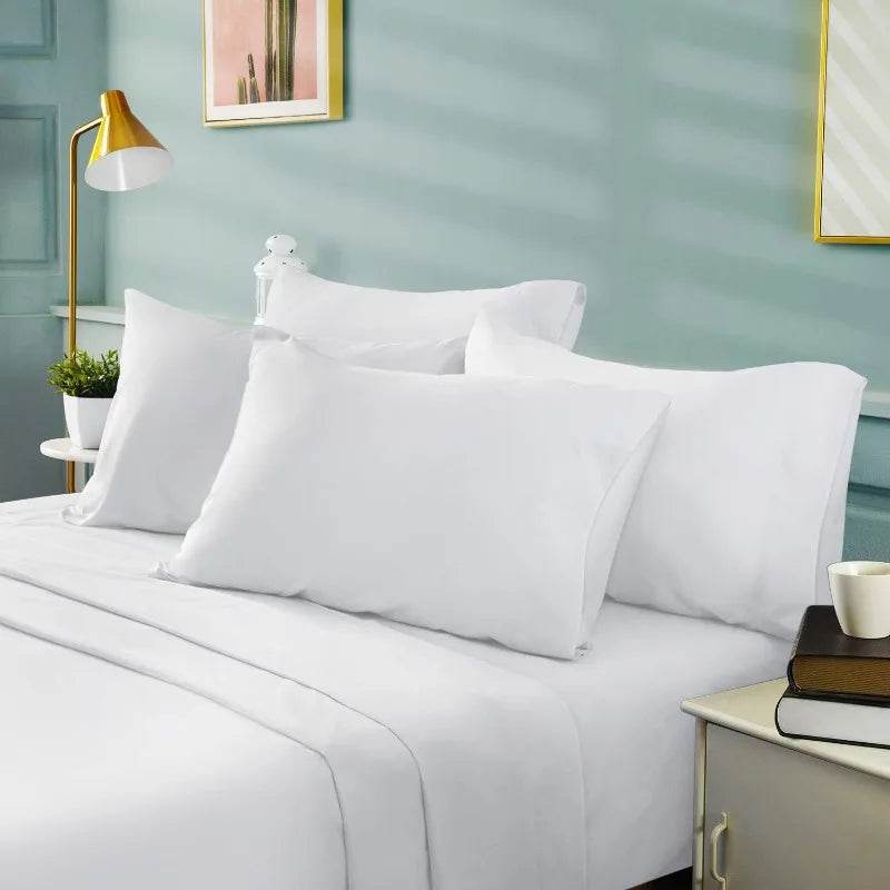Hotel Luxury Bed Sheets Set 6 Piece(King, White) - Super Soft 1800 Thread Count, Wrinkle & Fade Resistant - Sleep Galleria