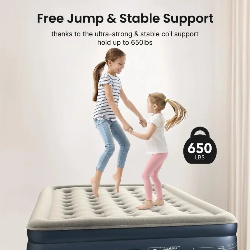 iDOO Air Mattress, Inflatable Airbed with Built - in Pump for Guest Home Camping Travel, 550lb Max, (Twin Size 18") - Sleep Galleria - Sleep Galleria