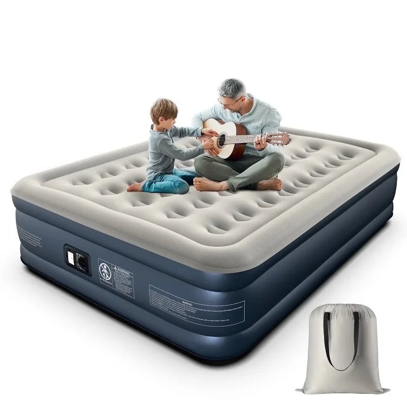 iDOO Air Mattress, Inflatable Airbed with Built - in Pump for Guest Home Camping Travel, 550lb Max, (Twin Size 18") - Sleep Galleria - Sleep Galleria