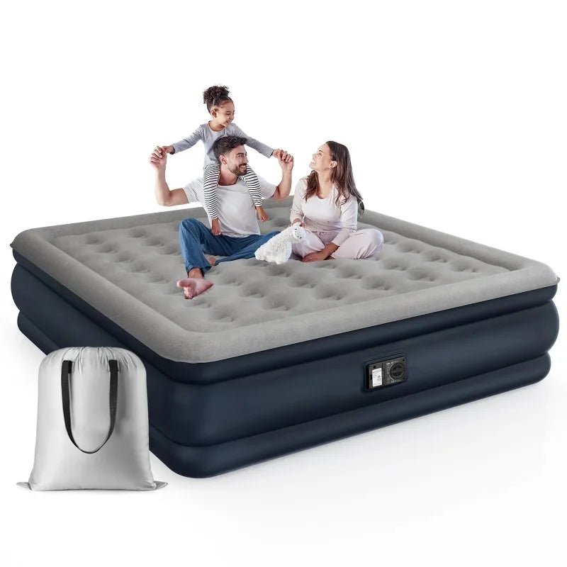 iDOO Air Mattress, Inflatable Airbed with Built - in Pump for Guest Home Camping Travel, 550lb Max, (Twin Size 18") - Sleep Galleria - Sleep Galleria