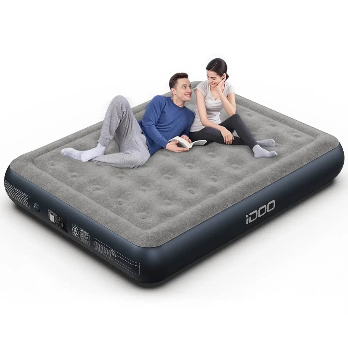 iDOO Queen Size Air Mattress, Inflatable Airbed with Built-in Pump, 650lb MAX - Sleep Galleria