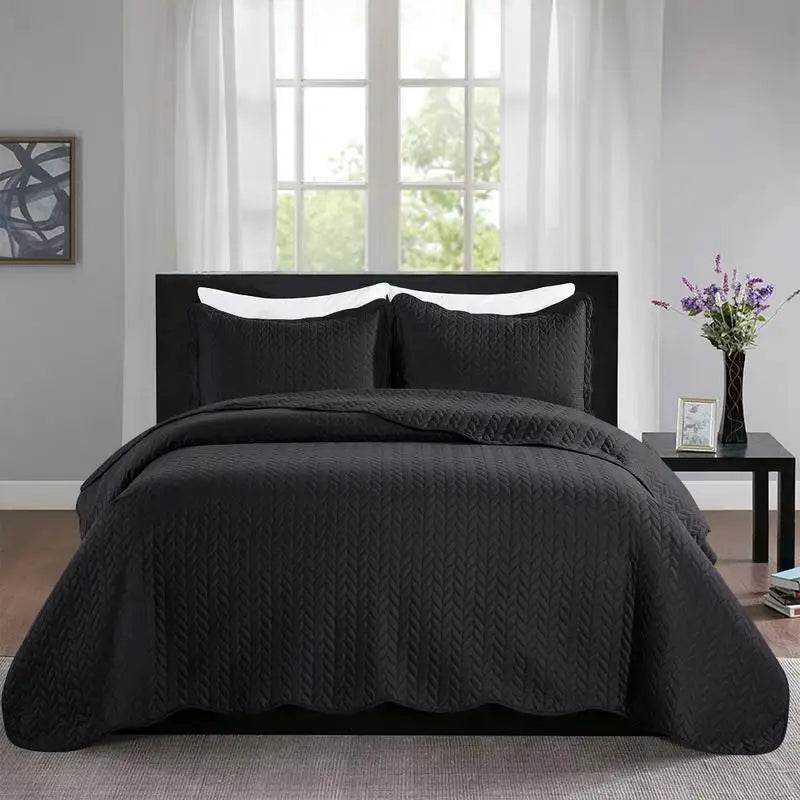 Imperial Homeware 3 Pcs Quilt Bedding Set Reversible Microfiber Coverlet with Pillow Shams case for Summer - Omega Lifestyles