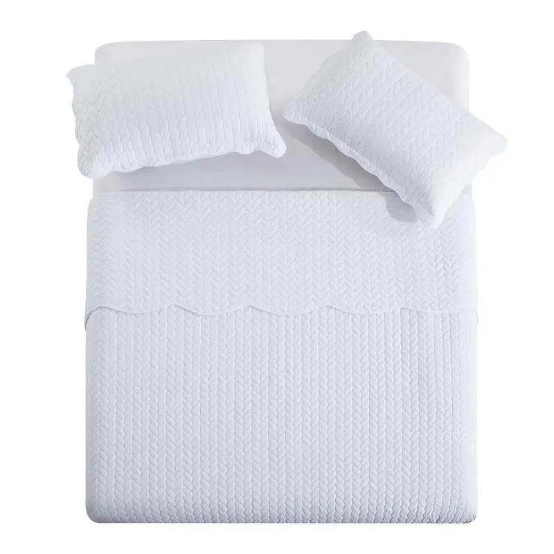 Imperial Homeware 3 Pcs Quilt Bedding Set Reversible Microfiber Coverlet with Pillow Shams case for Summer - Omega Lifestyles