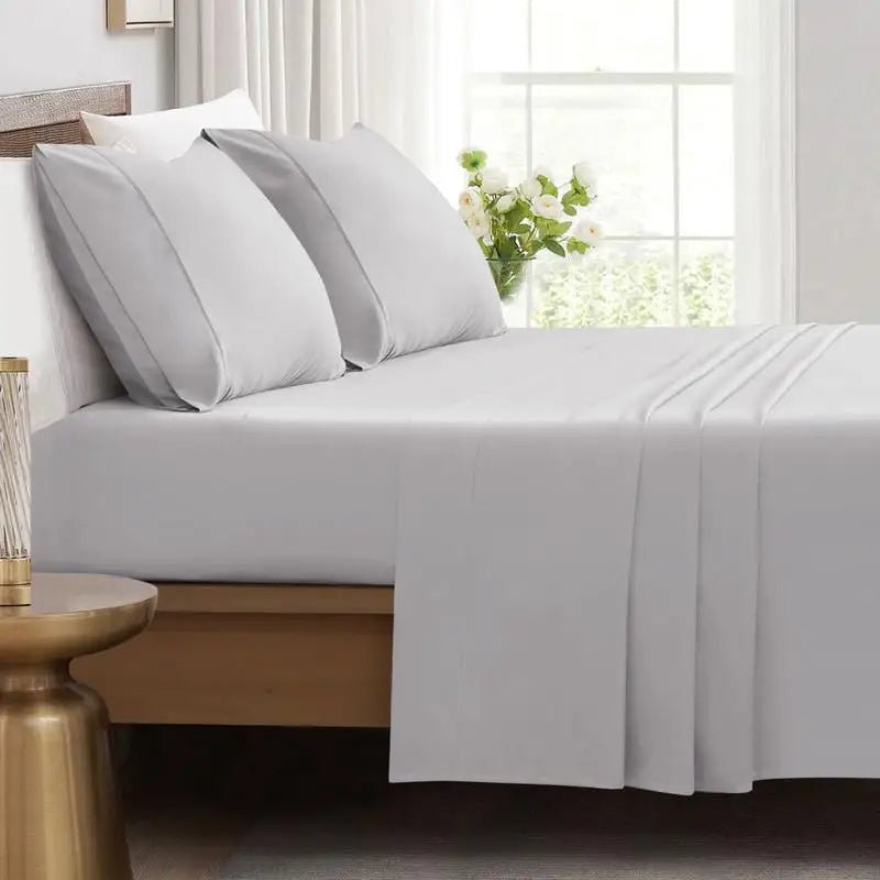 Imperial Homeware 4 pieces Sheet Set including Extra Deep Poket 16" Fitted Sheet Flat Sheet and Pillowcases Soft, Oeko Tex - Omega Lifestyles