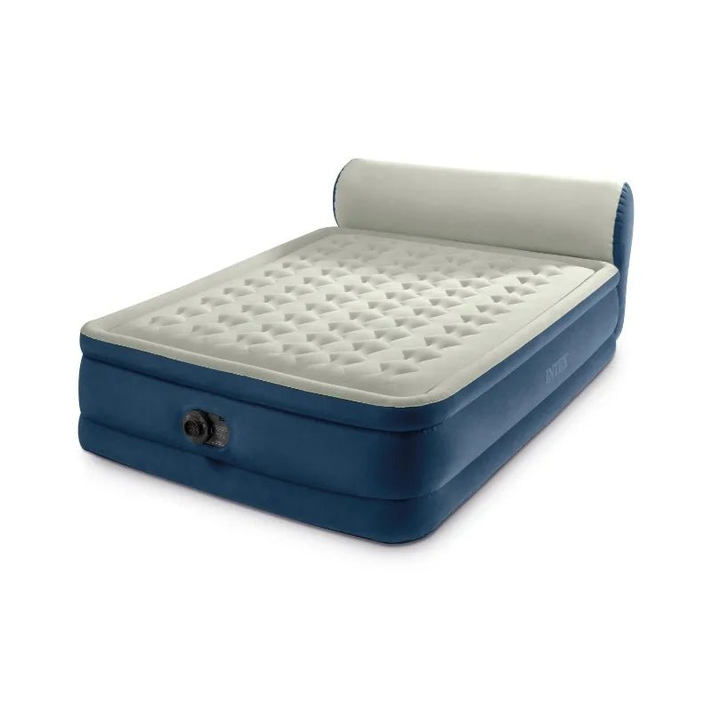 Intex Headboard 18" Queen Dura - Beam Deluxe Raised Air Bed Mattress with Built - in Pump - Sleep Galleria - Sleep Galleria