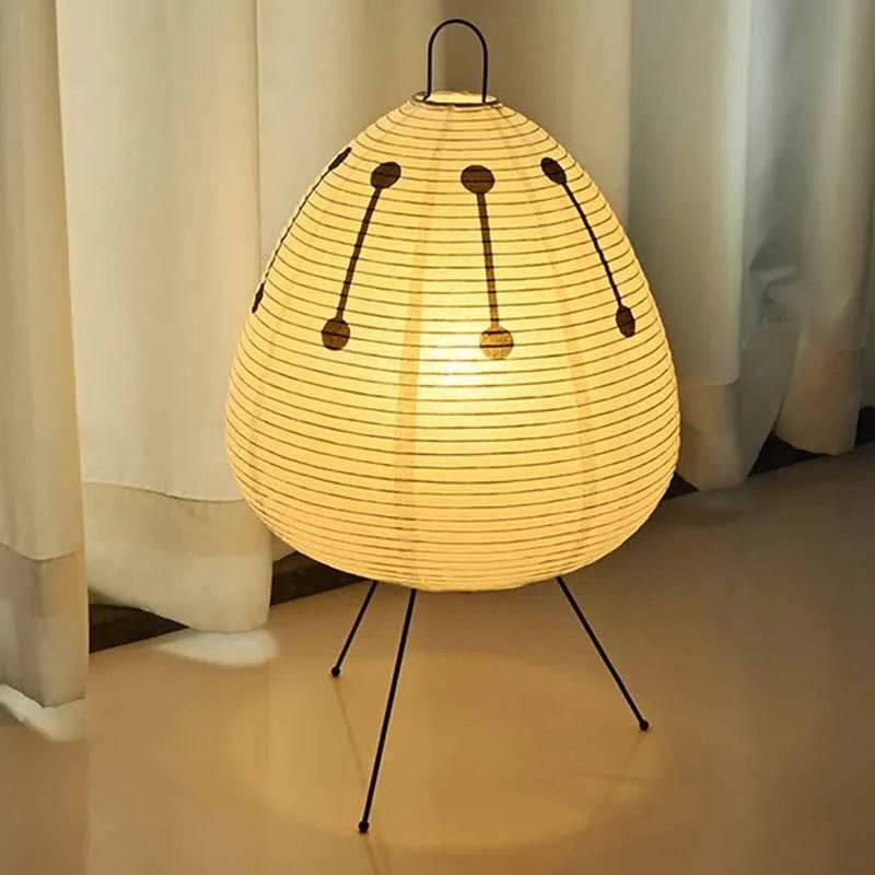 Japanese Design Paper Table Lamp Tripod Rice Paper Table Lamp Japanese Style Lantern Lamp Led Desk Lamp for Bedroom - Sleep Galleria